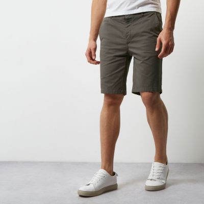 Dark grey slim fit casual shorts